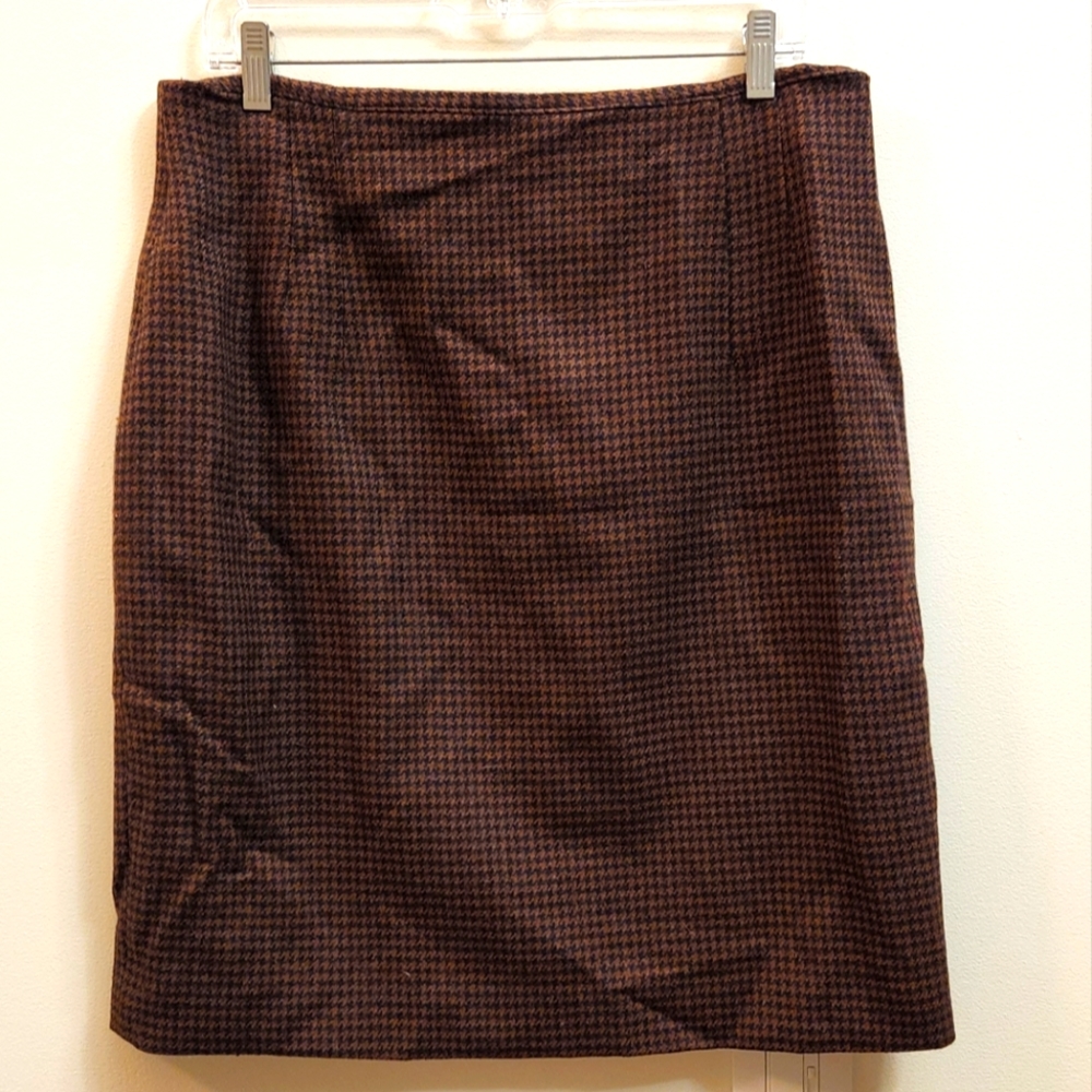 Houndstooth Jones New York Wool Skirt